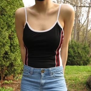 vintage 70's tricoloured cotton bodysuit